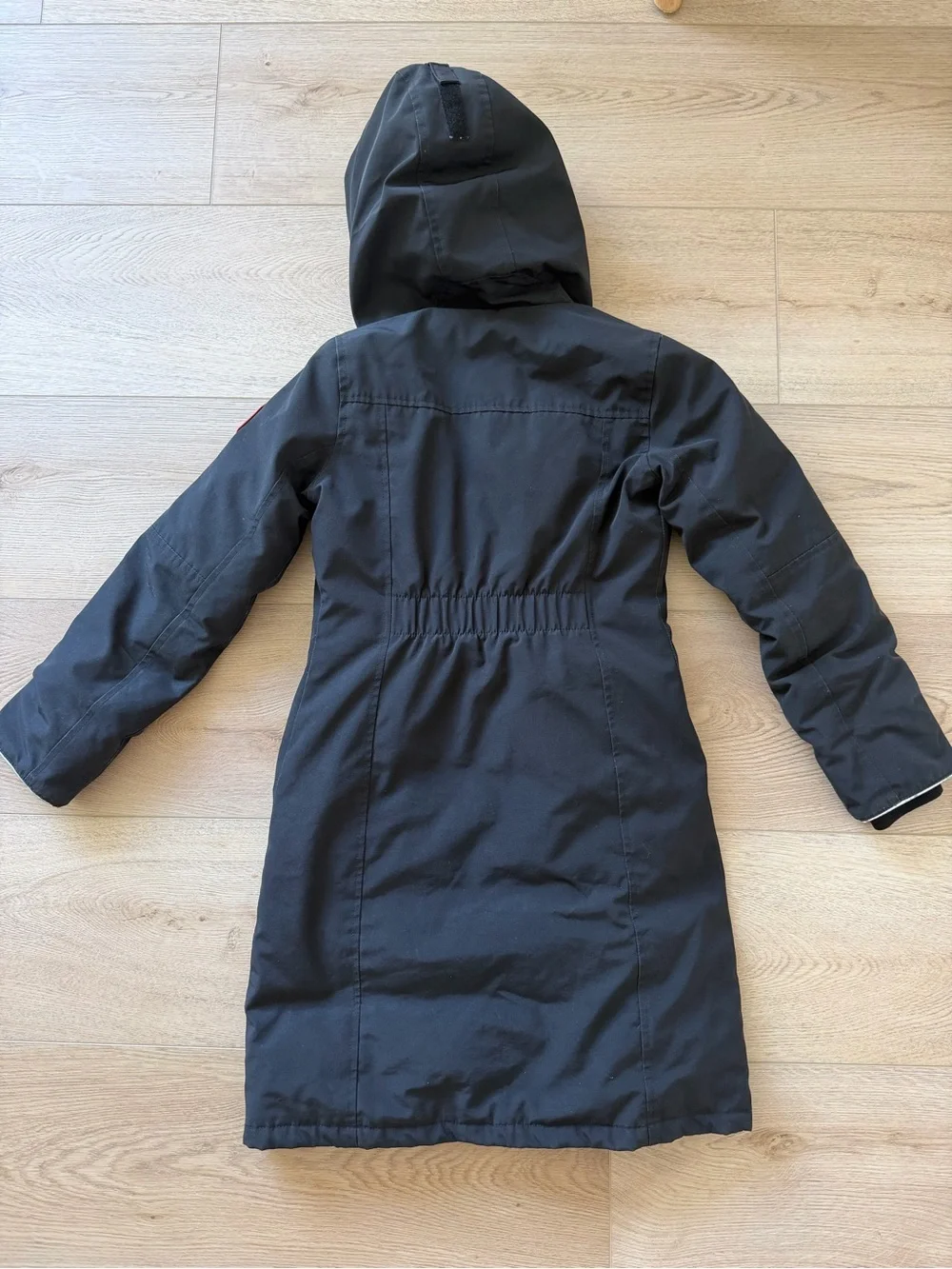 Canada Goose Kids 10/12 Medium Black Hooded Long Puffer Coat